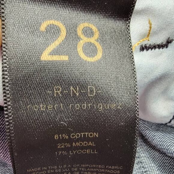 Robert Rodriguez RND Newsboy Dark Rhapsody Pleated Taper Leg Jeans - Size 28 - Picture 8 of 9